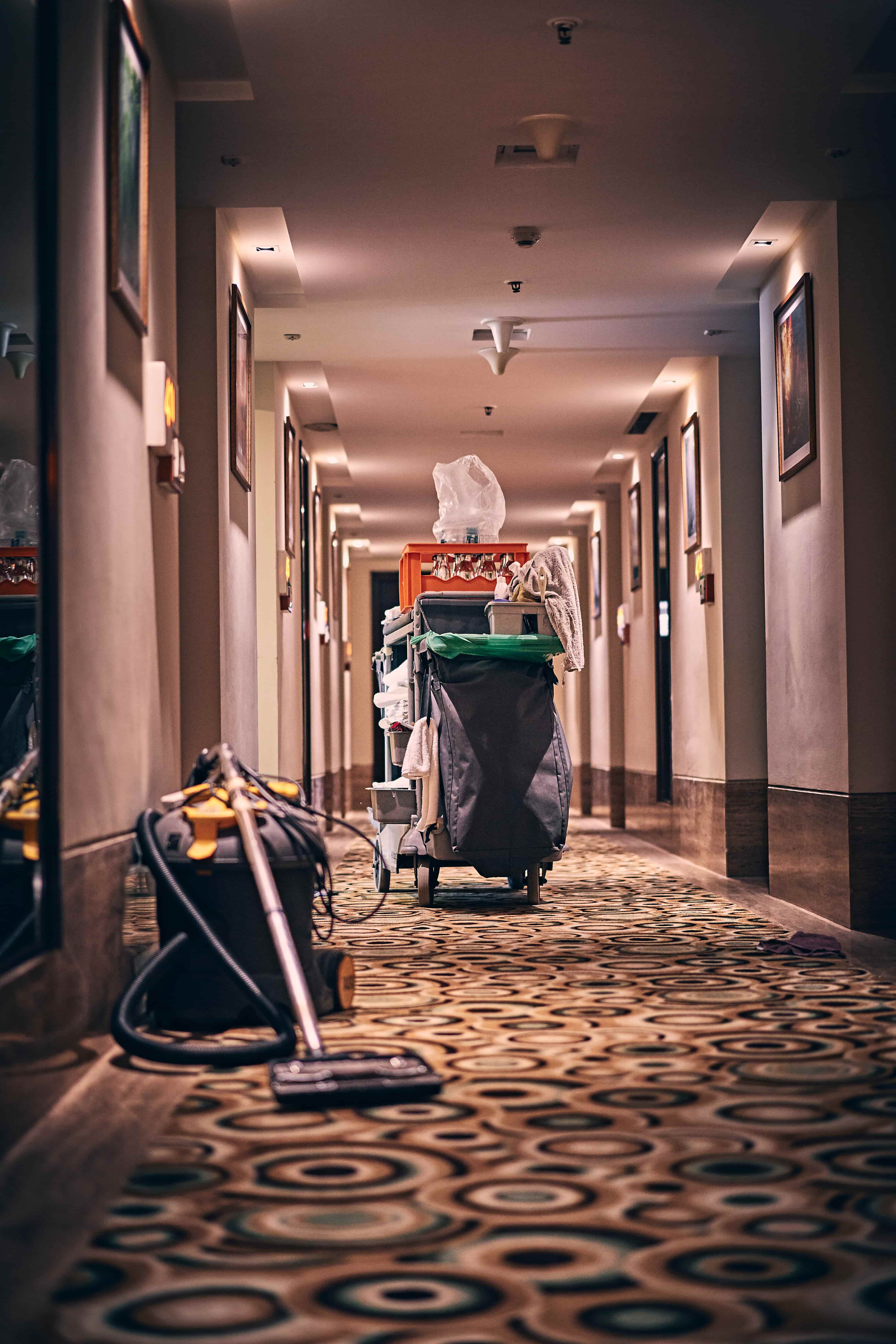 Cleaning cart in hotel